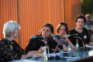 Internationaler Literaturpreis 2014. "Blow-up" - Katharina Raabe, Iris Radisch, Zsófia Bán und Miriam Japp (v.l.n.r.)
