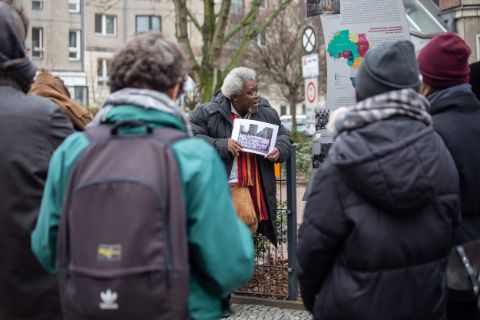 Stadtspaziergang mit Berlin Postkolonial, Workshop Cultures d’Avenir, Februar 2023
