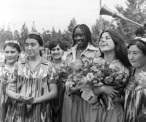 5. Ausgabe des International Asian, African, and Latin American Film Festival in Taschkent, Usbekistan (23. Mai–1. Juni 1978). Die senegalesische Schauspielerin Issa Nyang.