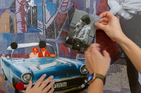 Schulworkshop Zwischen Traum und Wirklichkeit: Kunst im öffentlichen Raum mit Schüler*innen der Sophie-Brahe-Gemeinschaftsschule und Simon Brunel im Rahmen von Echos der Bruderländer. Foto: Laura Fiorio