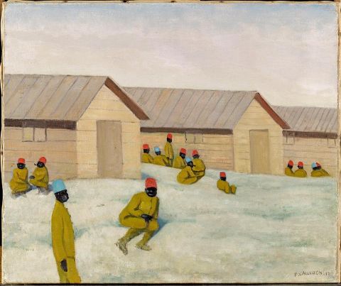 Félix Vallotton, Soldats Sénégealais au Camp De Mailly (1917), Öl auf Leinwand, 46 x 55cm. Courtesy bpk, GrandPalaisRmn, René-Gabriel Ojéda