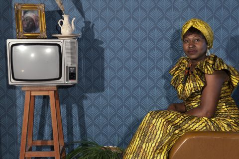 Halida Boughriet, Les absents du décor ‘La femme au paon bleu’ (2018). Courtesy of the artist and ADAGP