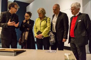 Bernd Scherer, Michelle Müntefering, Monika Grütters, Johannes Ebert, Wolfgang Holler. Exhibition opening, Mar 14, 2019