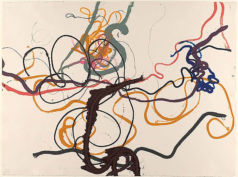 John Cage, Strings 1-20 (1980) | Monotype, strings embossed on paper | ©John Cage Trust